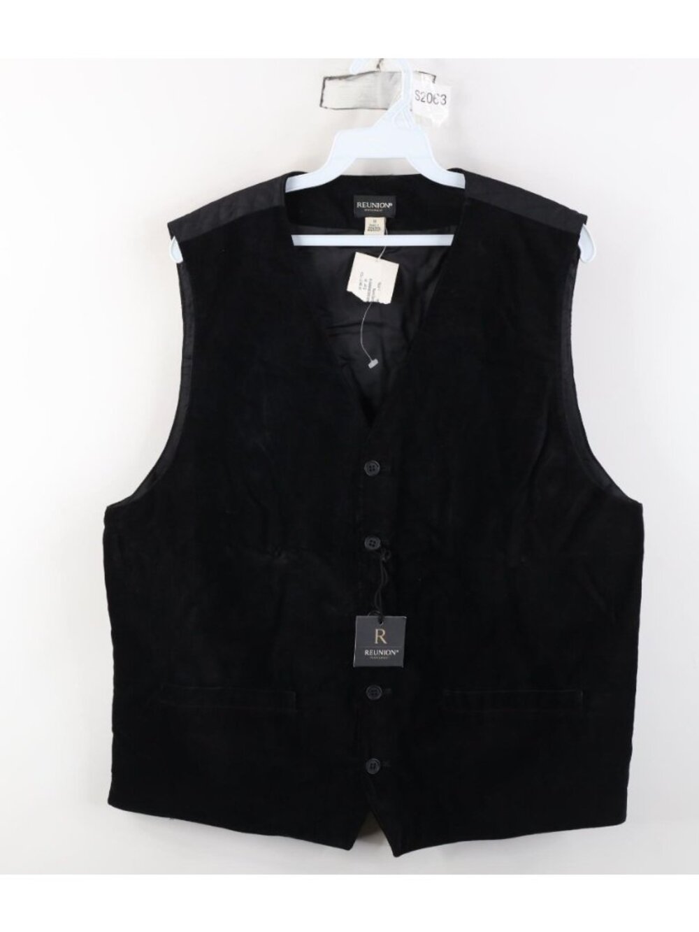 Deadstock Vtg 90s Streetwear Mens Medium Velvet Velour Suit Vest Jacket Black
